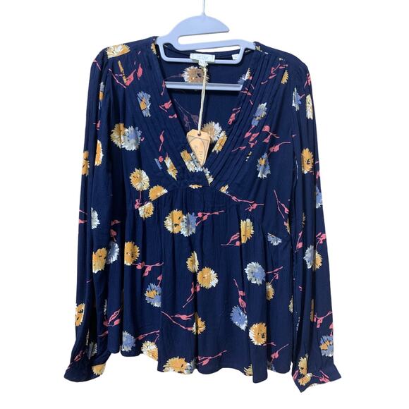 Fat Face ADELE Twilight Blooms Blouse Steel Blue Sz 2 NWT - Picture 4 of 13